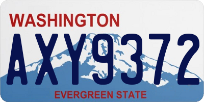 WA license plate AXY9372