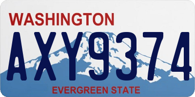WA license plate AXY9374