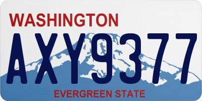 WA license plate AXY9377