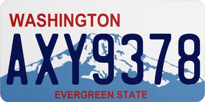WA license plate AXY9378