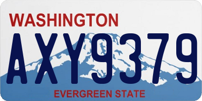 WA license plate AXY9379