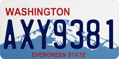 WA license plate AXY9381