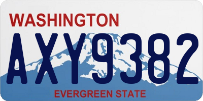 WA license plate AXY9382