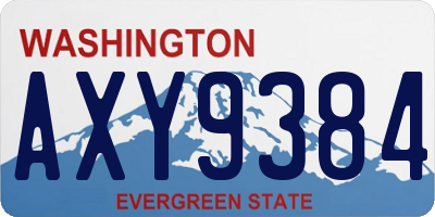 WA license plate AXY9384