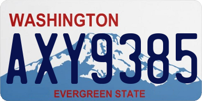 WA license plate AXY9385