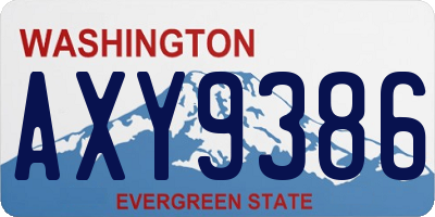 WA license plate AXY9386