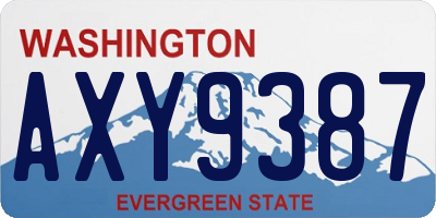 WA license plate AXY9387