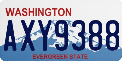 WA license plate AXY9388