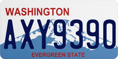 WA license plate AXY9390