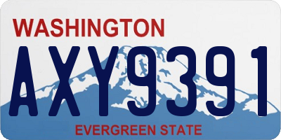 WA license plate AXY9391