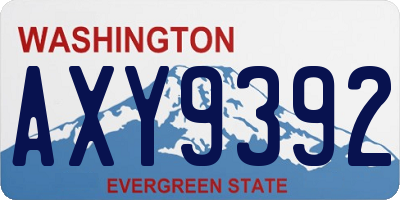 WA license plate AXY9392