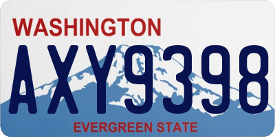 WA license plate AXY9398