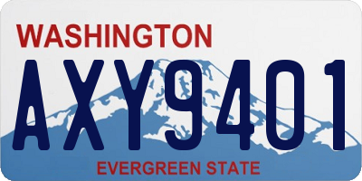 WA license plate AXY9401