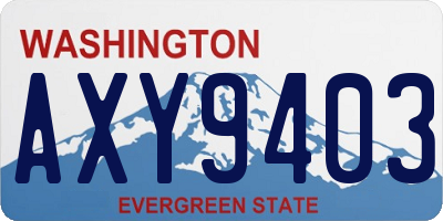 WA license plate AXY9403