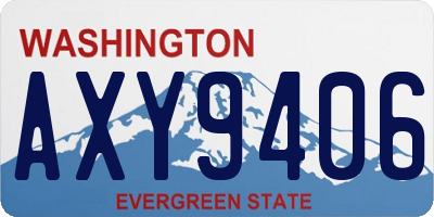 WA license plate AXY9406