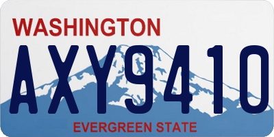 WA license plate AXY9410