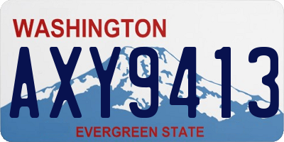 WA license plate AXY9413