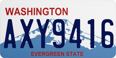 WA license plate AXY9416