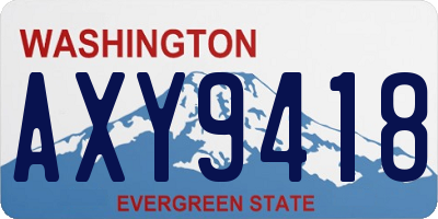 WA license plate AXY9418