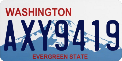 WA license plate AXY9419
