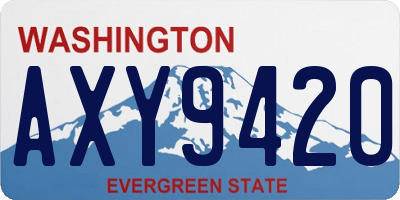 WA license plate AXY9420