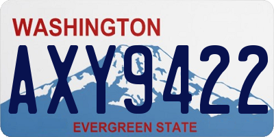 WA license plate AXY9422