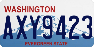 WA license plate AXY9423