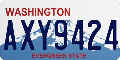 WA license plate AXY9424