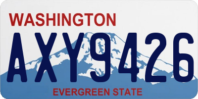 WA license plate AXY9426