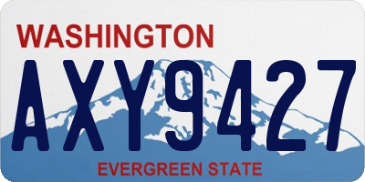 WA license plate AXY9427