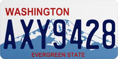 WA license plate AXY9428