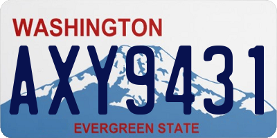 WA license plate AXY9431