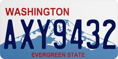WA license plate AXY9432