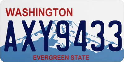 WA license plate AXY9433