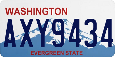 WA license plate AXY9434