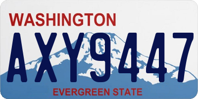 WA license plate AXY9447
