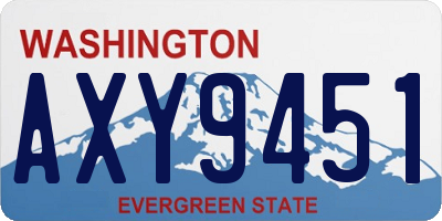 WA license plate AXY9451