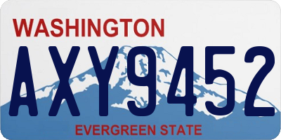 WA license plate AXY9452