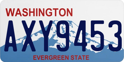 WA license plate AXY9453