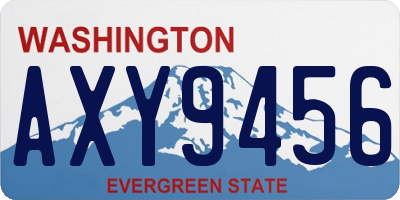 WA license plate AXY9456