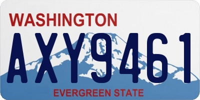 WA license plate AXY9461
