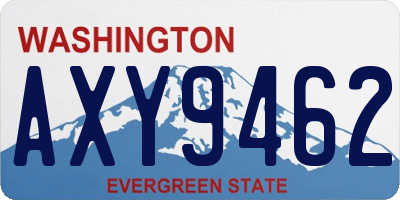 WA license plate AXY9462