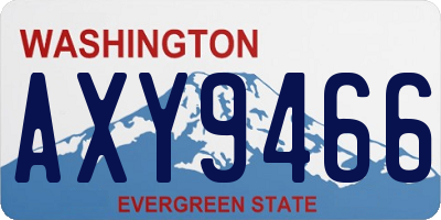 WA license plate AXY9466