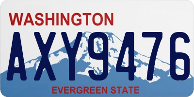 WA license plate AXY9476