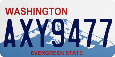 WA license plate AXY9477