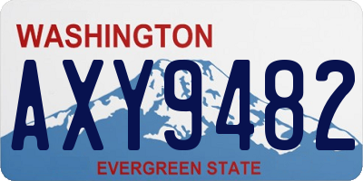 WA license plate AXY9482