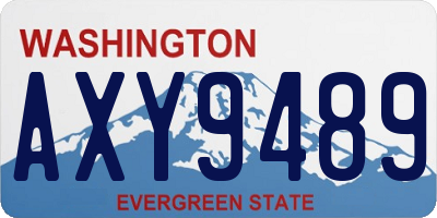 WA license plate AXY9489