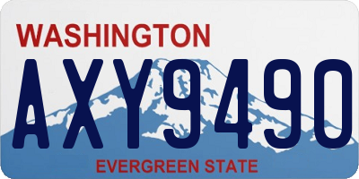 WA license plate AXY9490