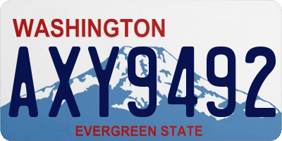 WA license plate AXY9492