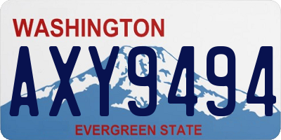 WA license plate AXY9494